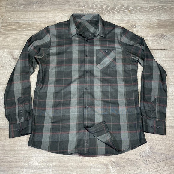 Travis Mathew Other - Travis Mathew Gray and Black Plaid Casual Button Down Shirt